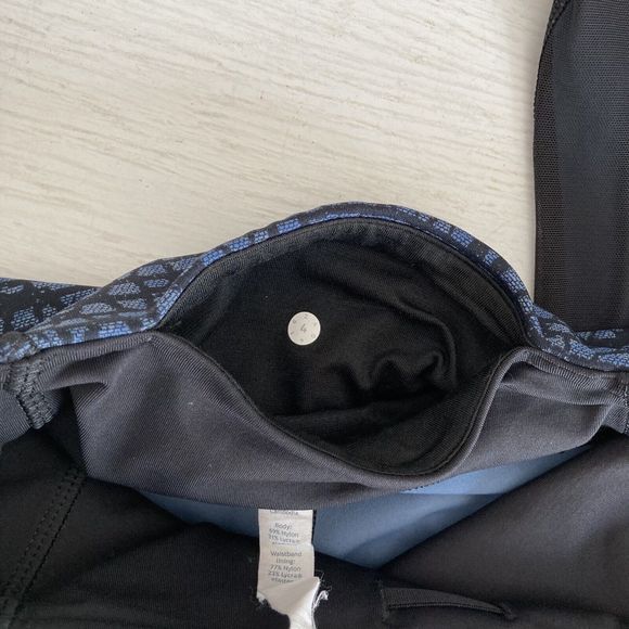 Lululemon Free Runner Crop Womens 4 Shatter Weave Desert Teal Alberta Lake Black - Picture 12 of 12